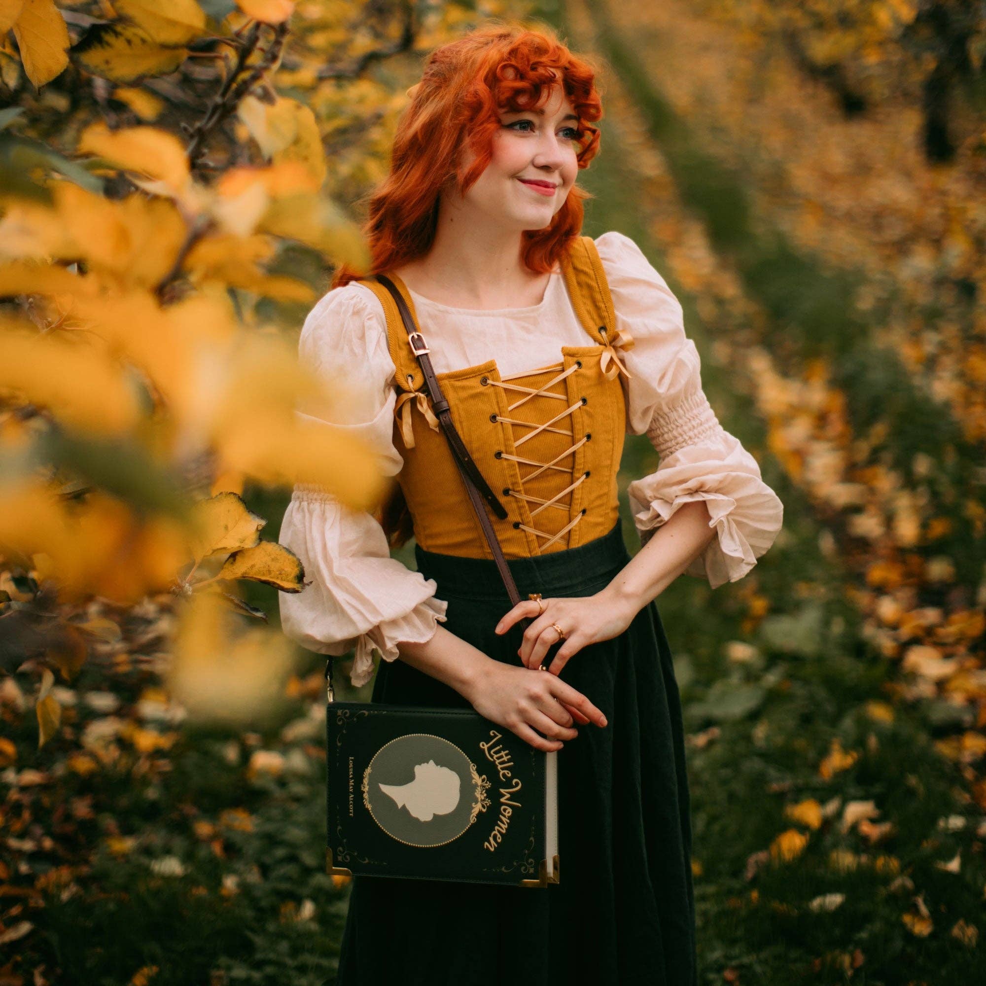 Book-shaped handbag with 'Little Women' design