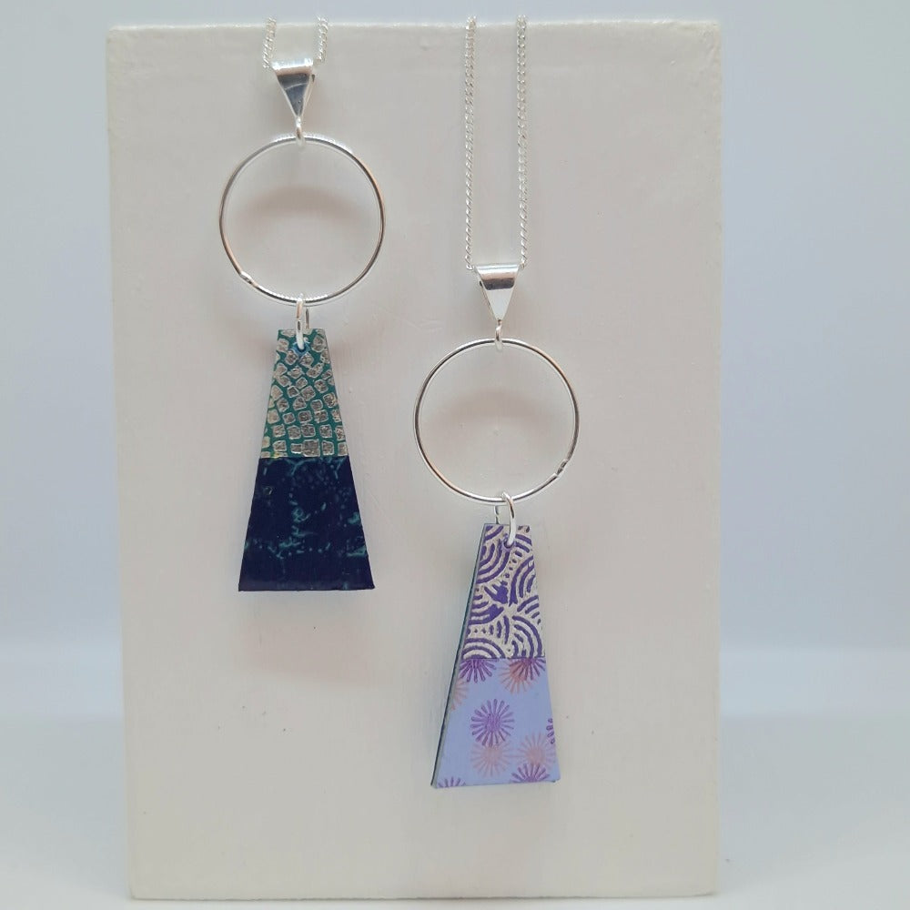 Circle & Dash - Reversible Trapeze Pendant Necklaces unique necklace jewellery