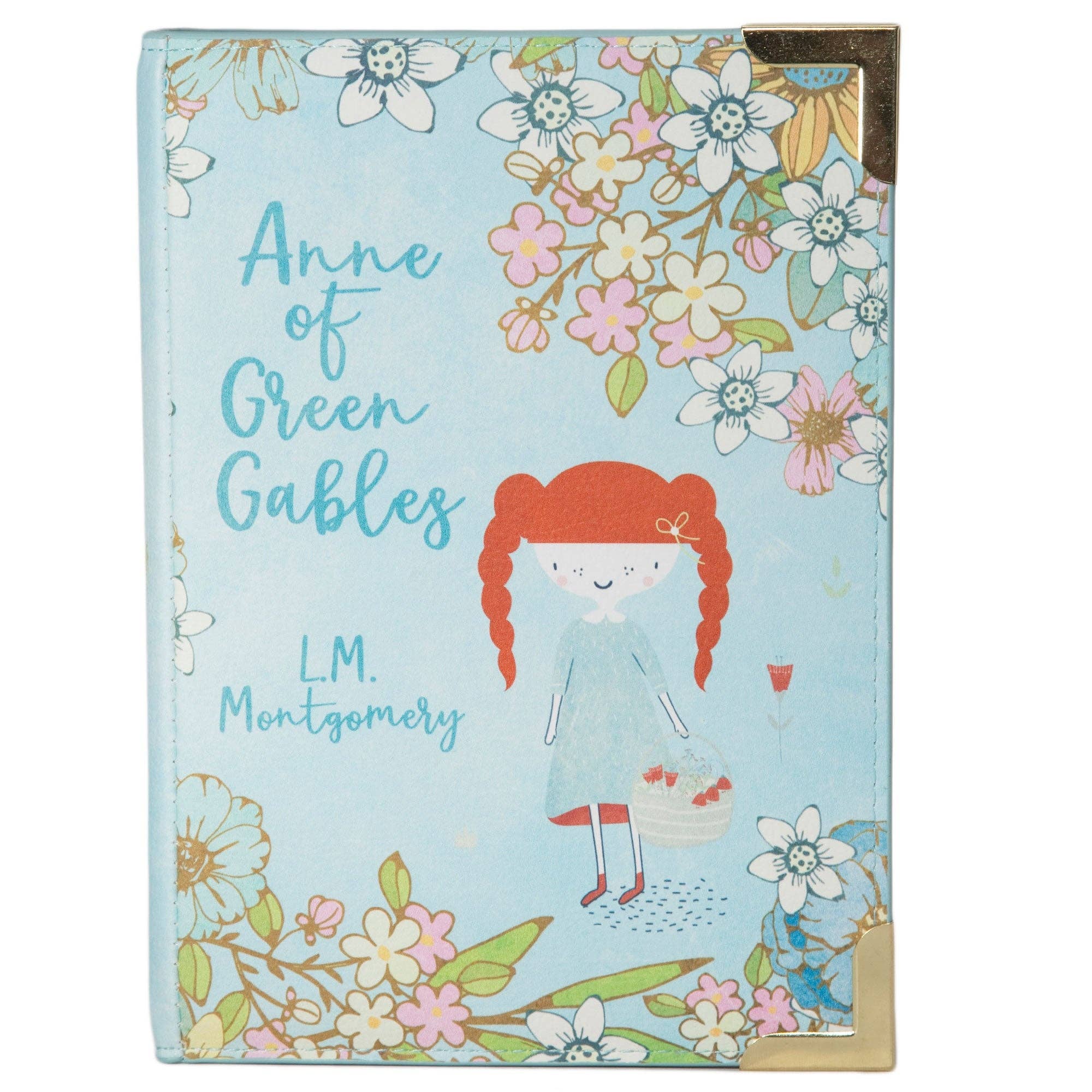 Book-shaped handbag with 'Anne of Green Gables' design on a white background