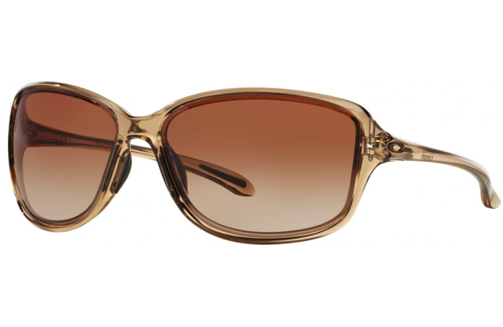 Brown sunglasses with a gradient lens on a white background