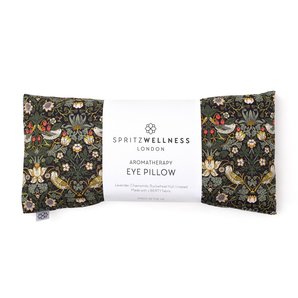 Spritz Wellness - Aromatheraphy Eye Pillows strawberry thief dark green