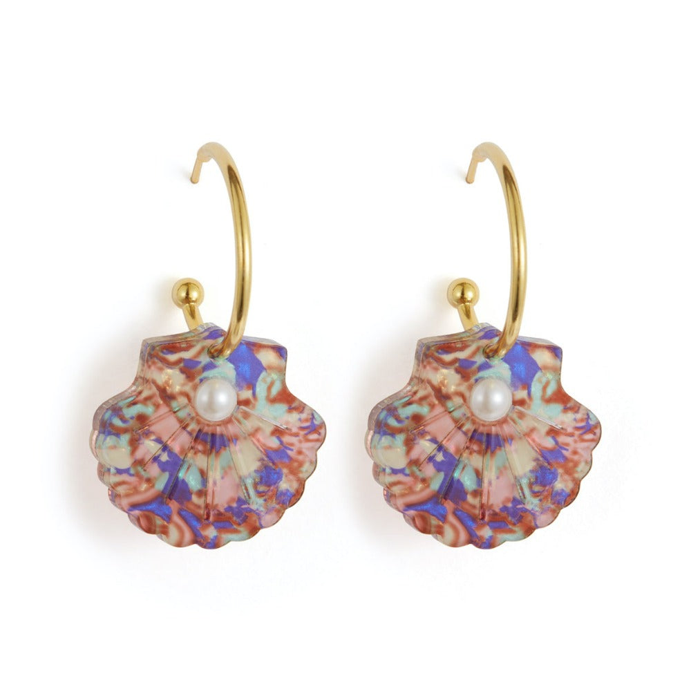 Toolally Charming Hoop Shells Earrings
