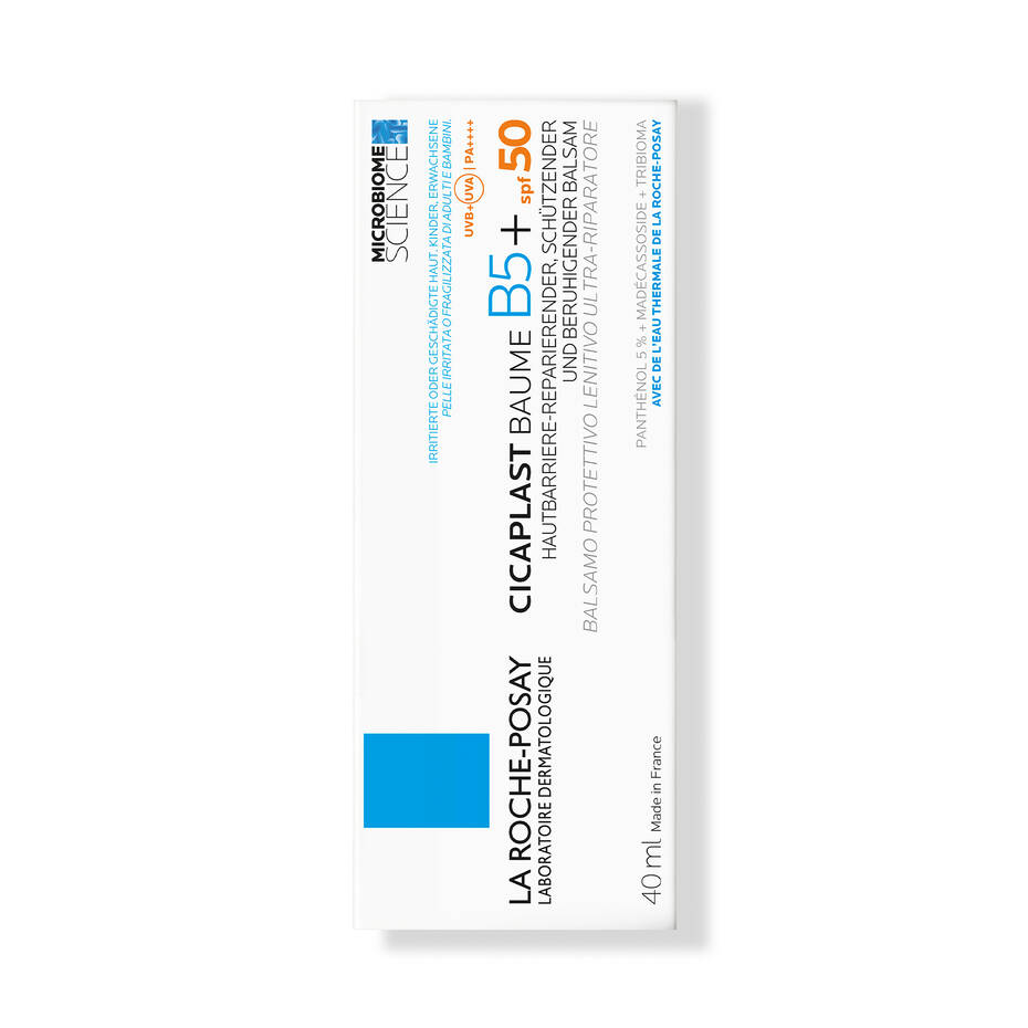 La Roche-Posay Cicaplast Baume B5+ SPF 50+ packaging on a white background