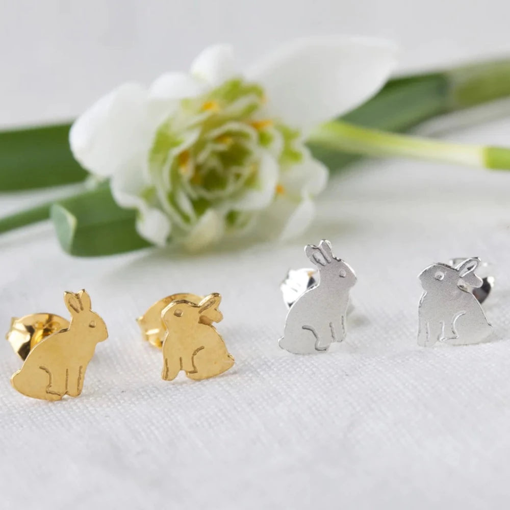 Amanda Coleman Handmade Bunny Rabbit Stud Earrings