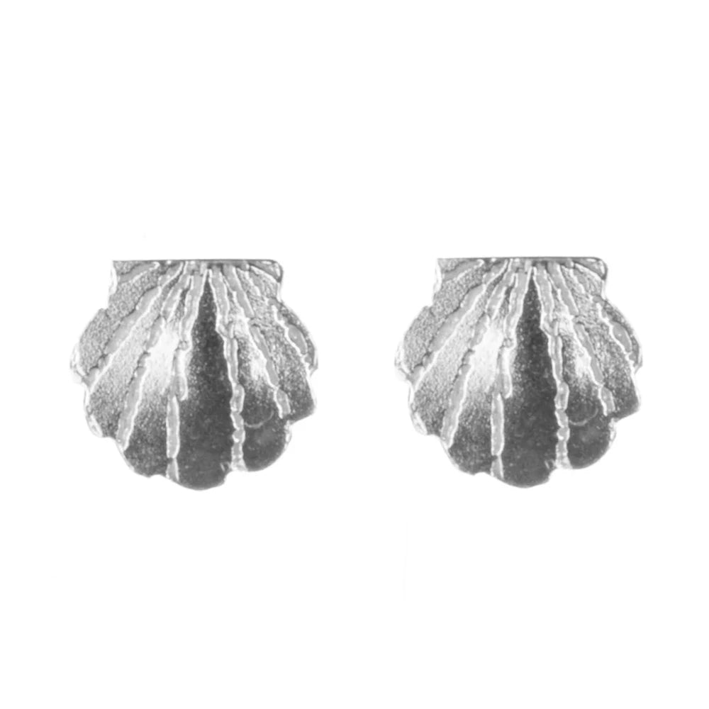 Amanda Coleman Handmade Clamshell Studs silver