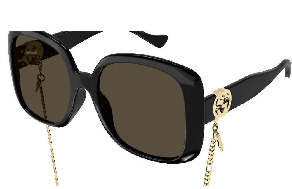 Gucci black 2024 gold sunglasses