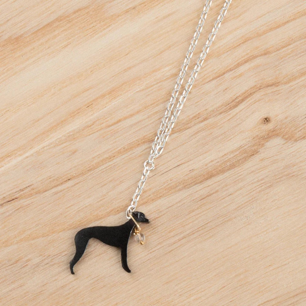 Amanda Coleman Whippet on a Lead Necklace