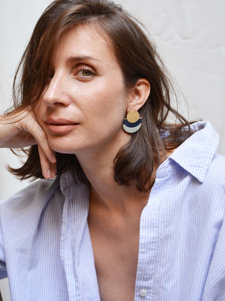 Pithy Luxury Jewellery - Saturno Big Stud Earrings