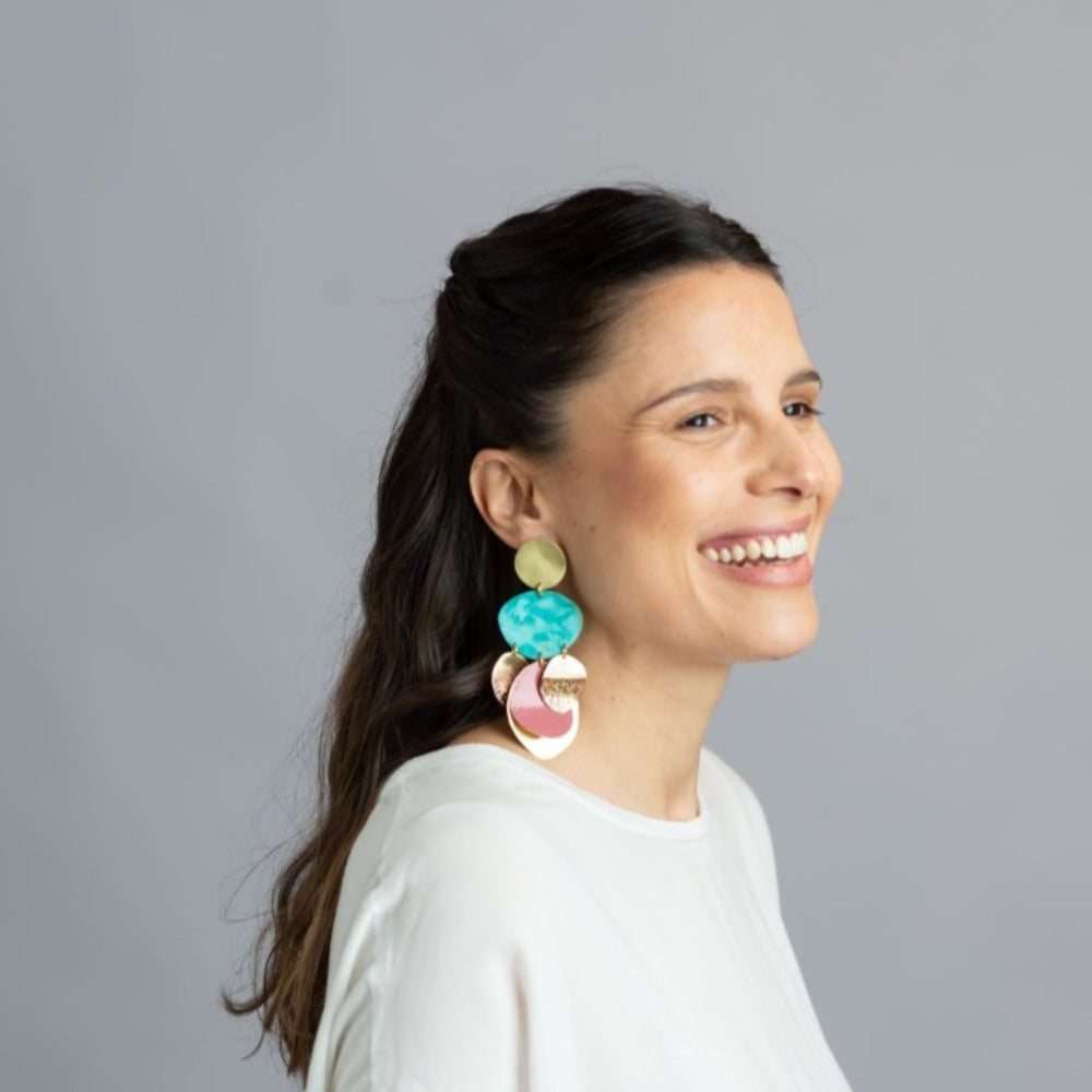 Sibilia Mix River Stones Large Earrings