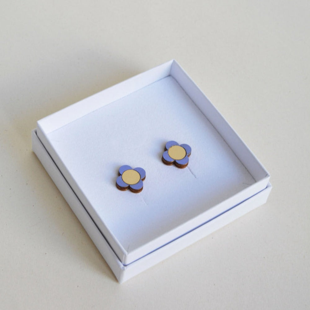 Pithy Luxury Jewellery - Flora Small Stud Earrings lilac