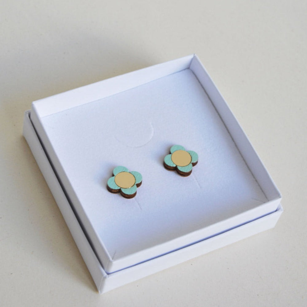 Pithy Luxury Jewellery - Flora Small Stud Earrings peppermint