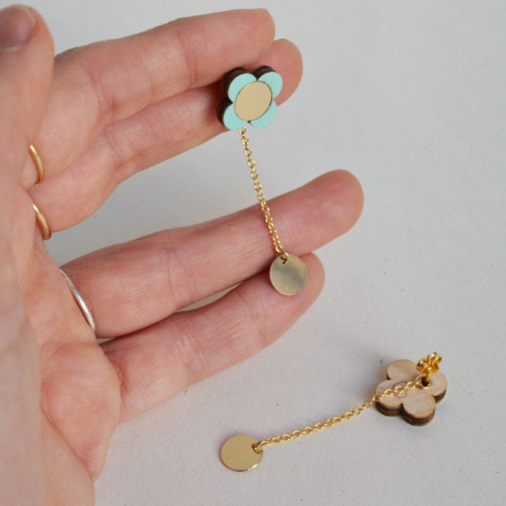 Pithy Luxury Jewellery - Flora Small Stud Earrings peppermint