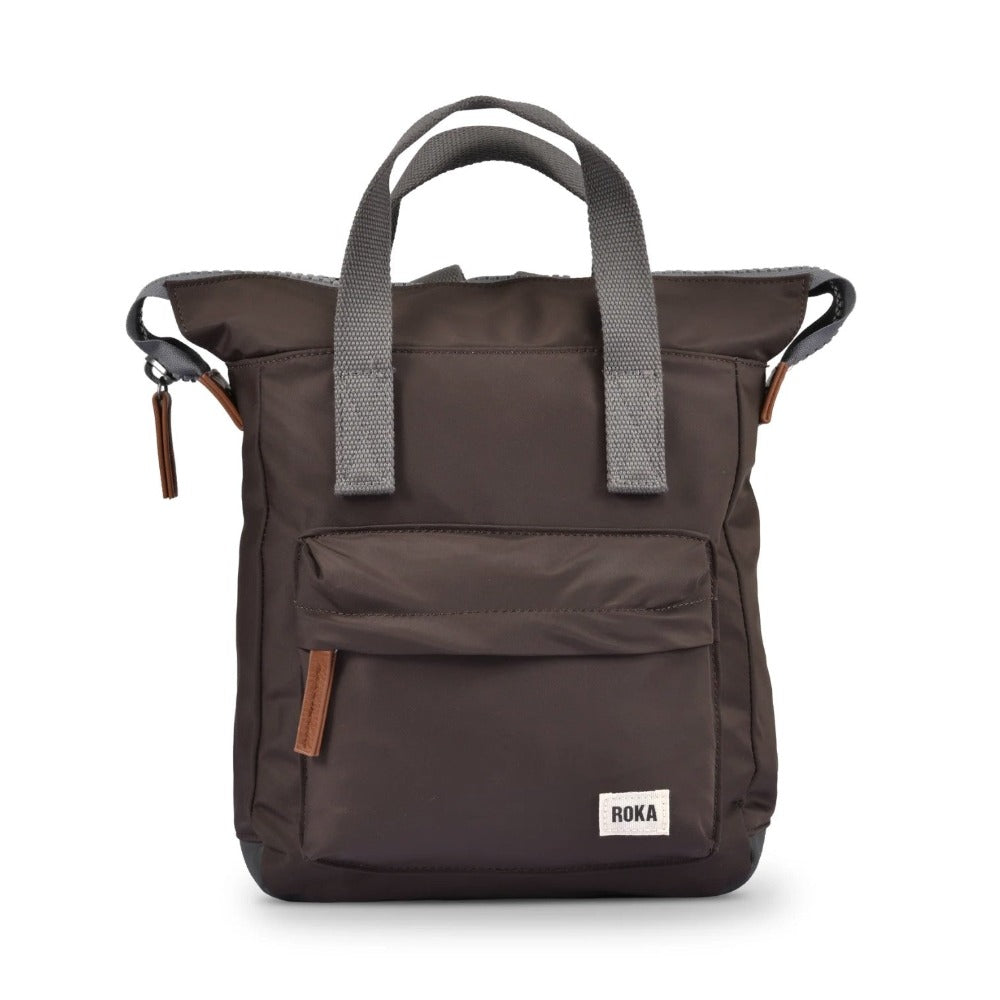 Roka Bantry B Sustainable Nylon Small Backpack Dark chocolate