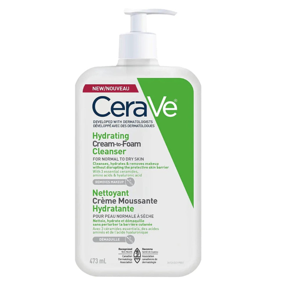 CeraVe Hydrating Cream-to-Foam Cleanser 473ml