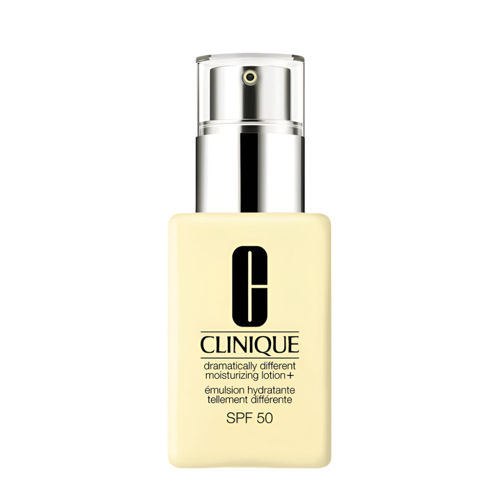 Clinique skincare bottle on a white background