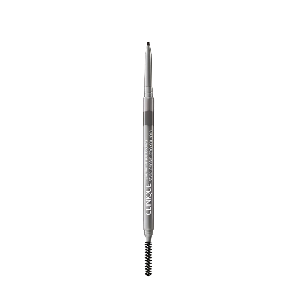 Eyebrow pencil with brush on a light gray background