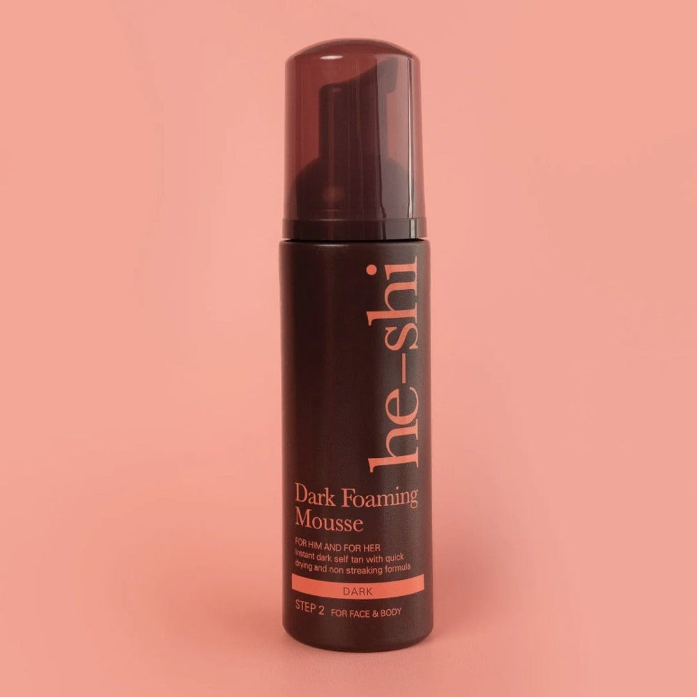 He-Shi Foaming Mousse Self Tan For Face & Body 150ml dark
