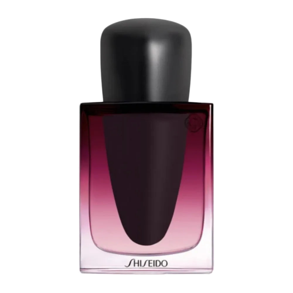 Shiseido perfume bottle with gradient design on a white background