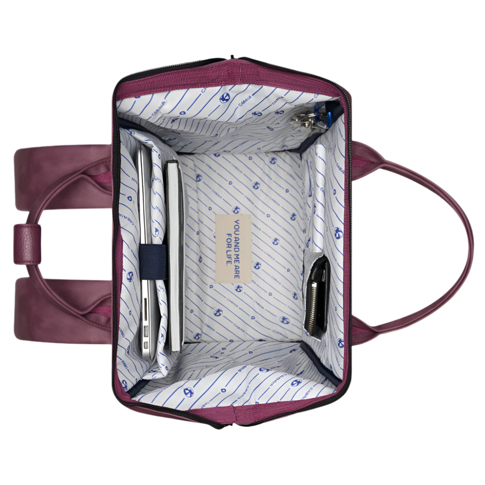 Cabaia Adventurer Vegan Nuback Large BackpackDelhi Open Bag Compartment