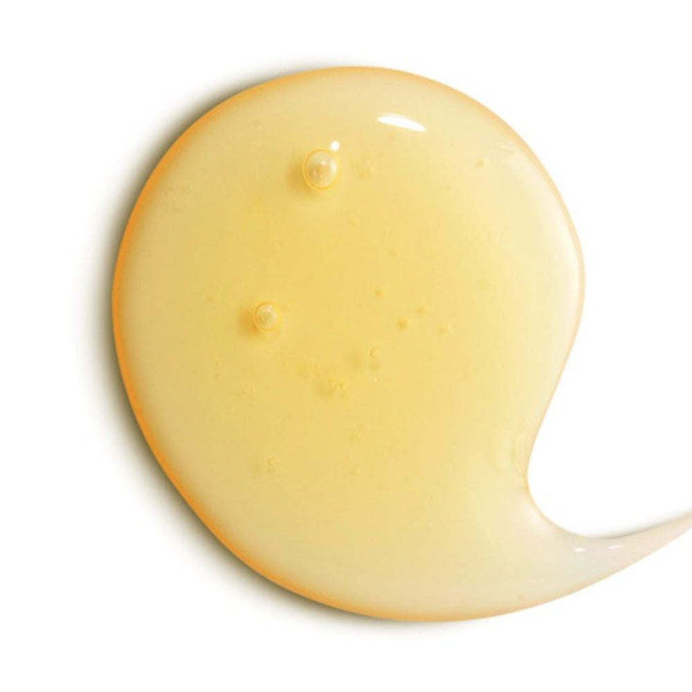 Yellow gel-like substance on a white background