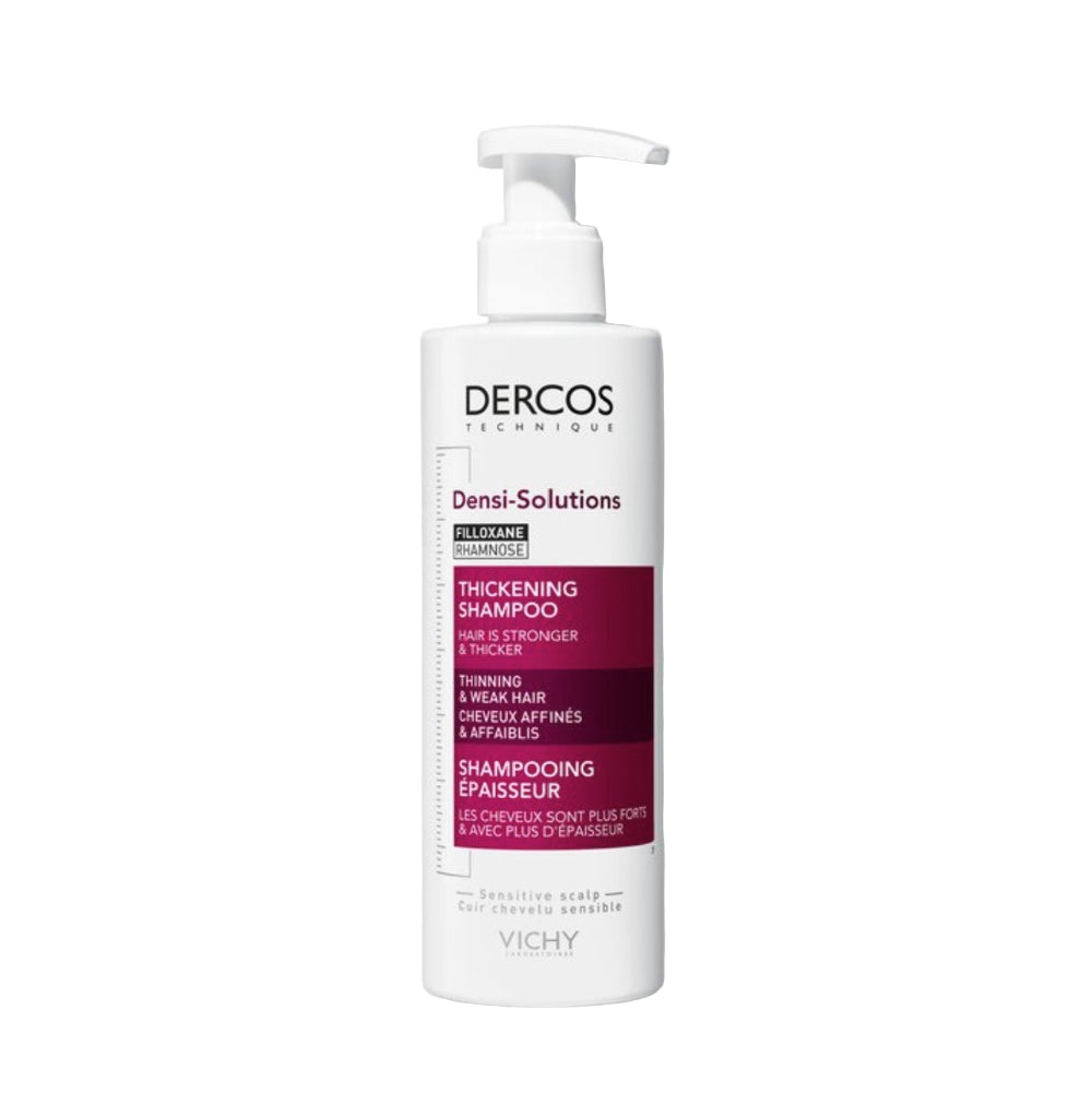 Vichy Dercos Densi-Solutions shampoo bottle on a white background