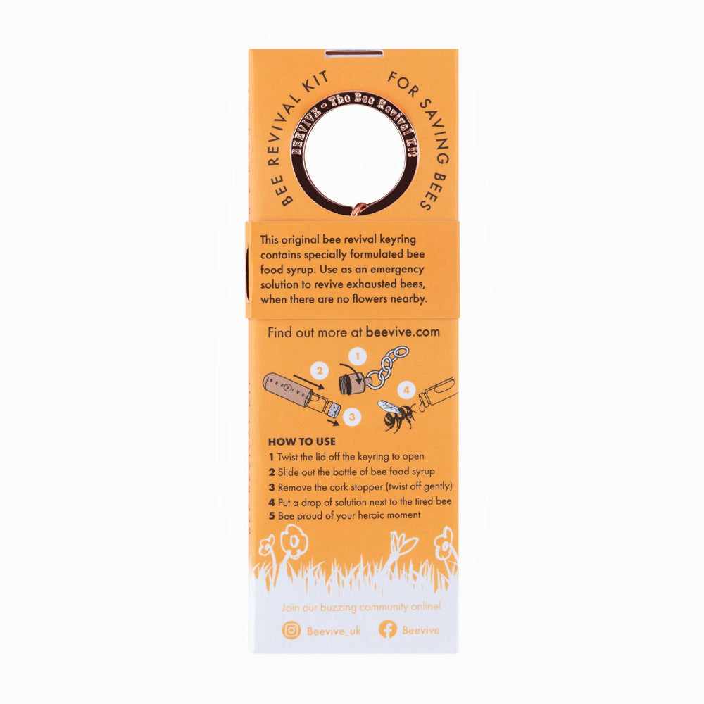 Bee revival kit packaging with instructions on a white background