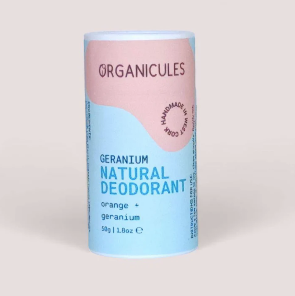 Organicules Handmade Irish Deodorant Sticks 50g geranium and orange