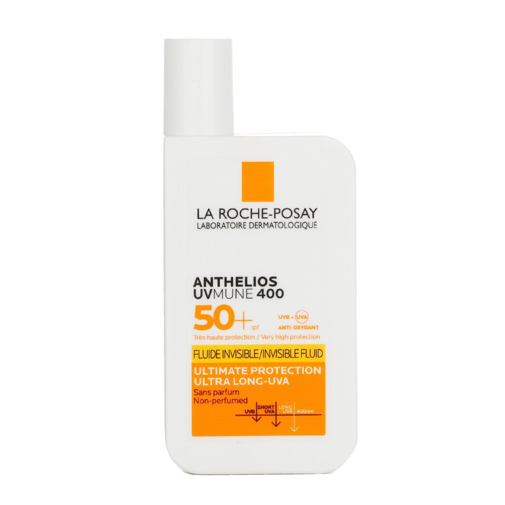 La Roche-Posay sunscreen bottle on a white background