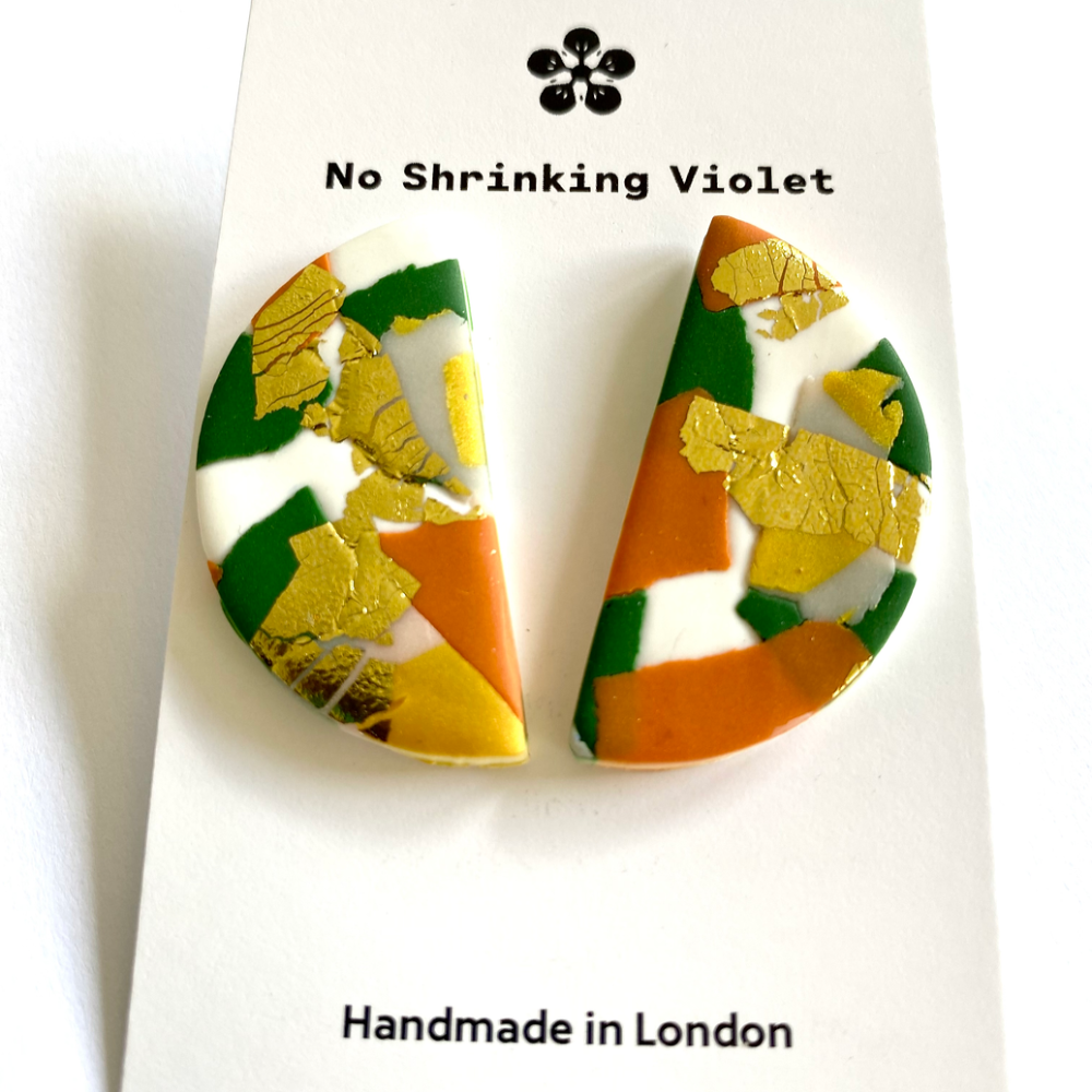 No Shrinking Violet - Leura Moon Stud Earrings