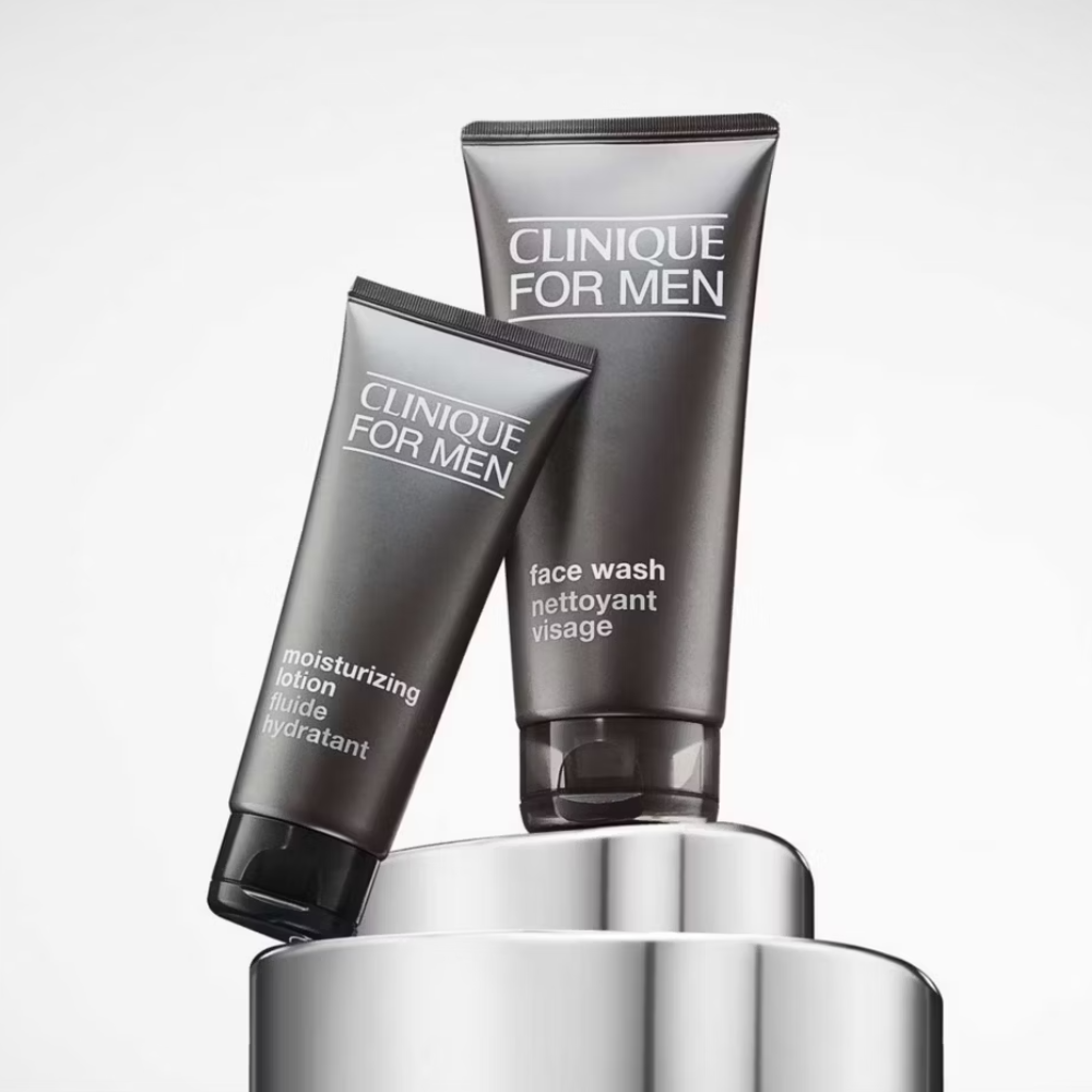 Two Clinique for Men skincare products on a white background