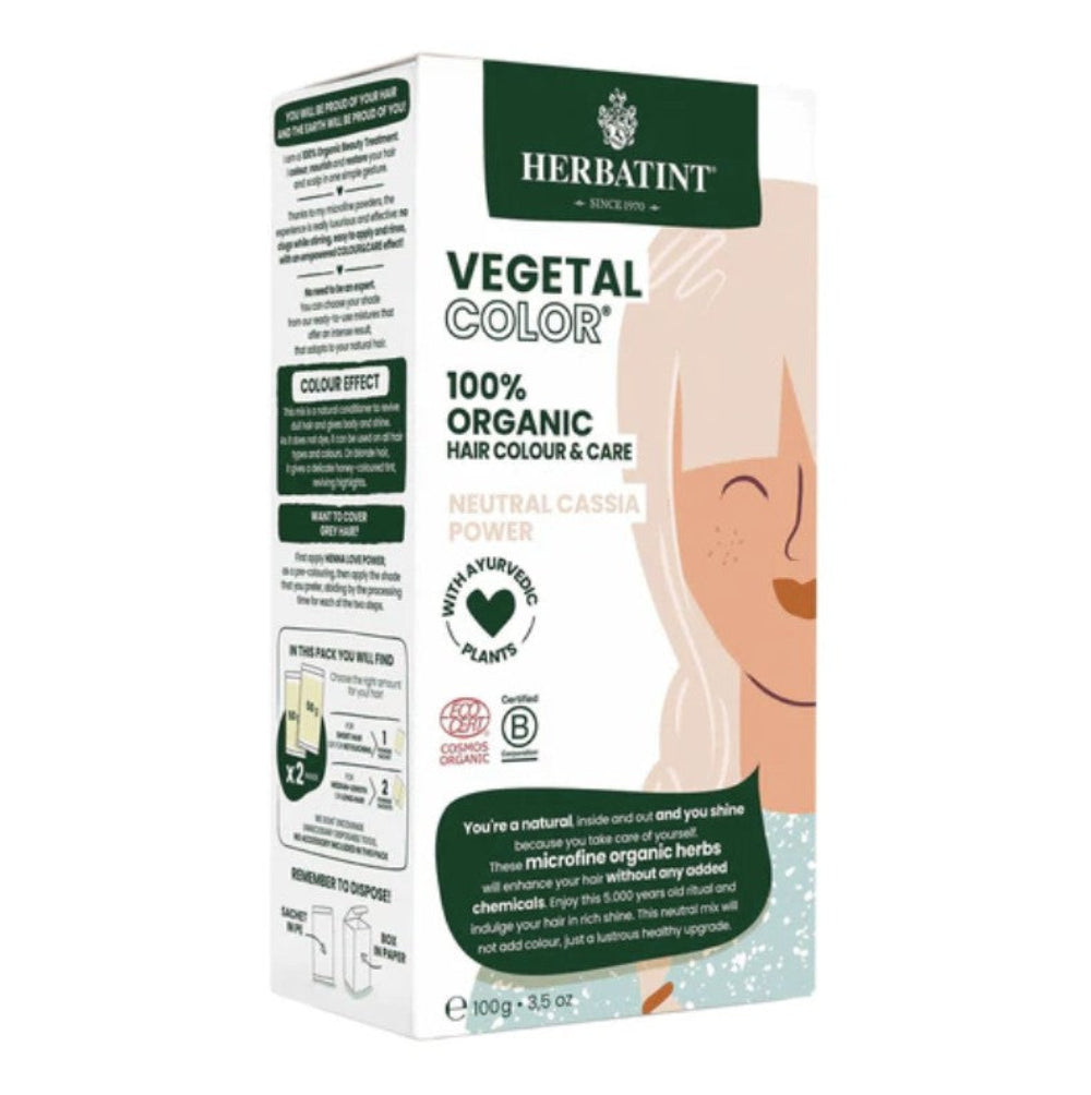 Herbatint Vegetal Color hair color and care product packaging on a white background