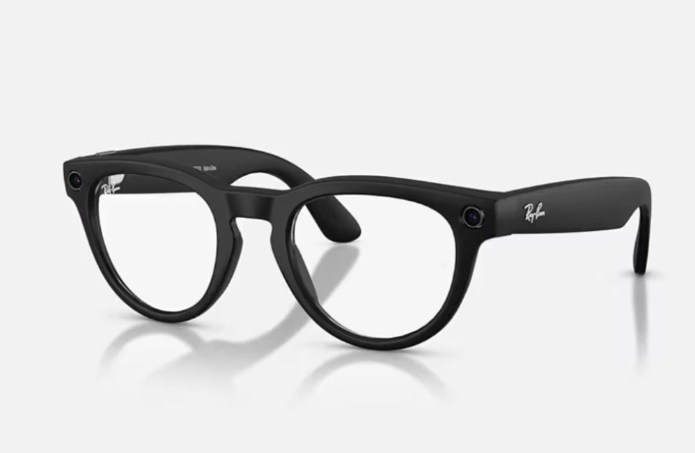 Black eyeglasses on a white background. 601/SSB 50-23mm Clear Lens Matte Black Frame