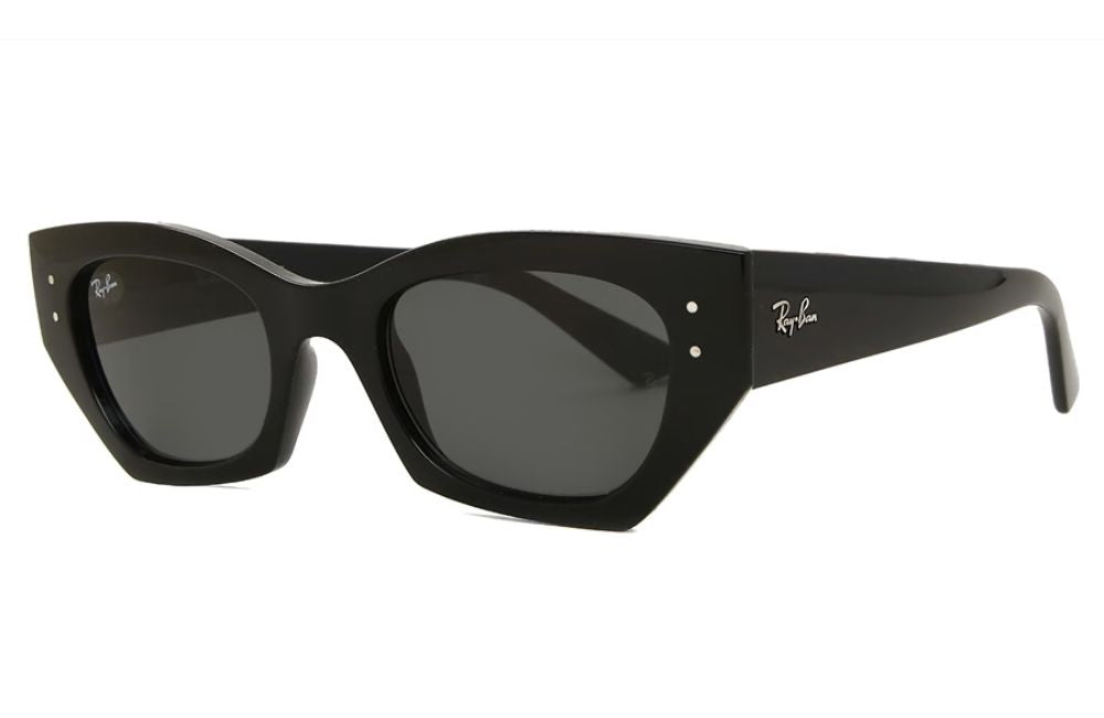 Black sunglasses with a white background