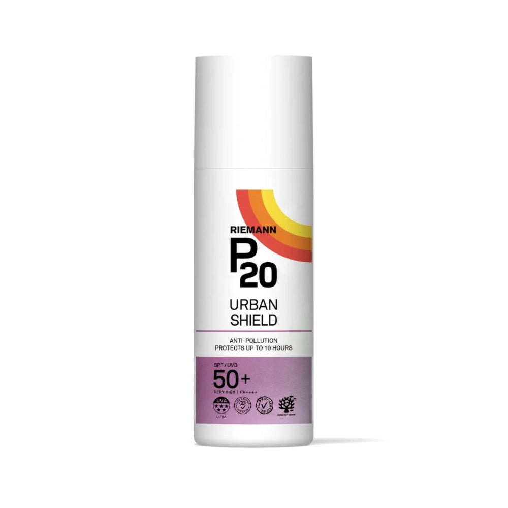 Riemann P20 Urban Shield sunscreen canister on a white background
