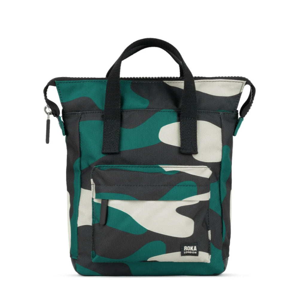 Roka Bantry B Recycled Canvas Small Backpacks Urban Rose Camo Black Dark Green White Camo Style