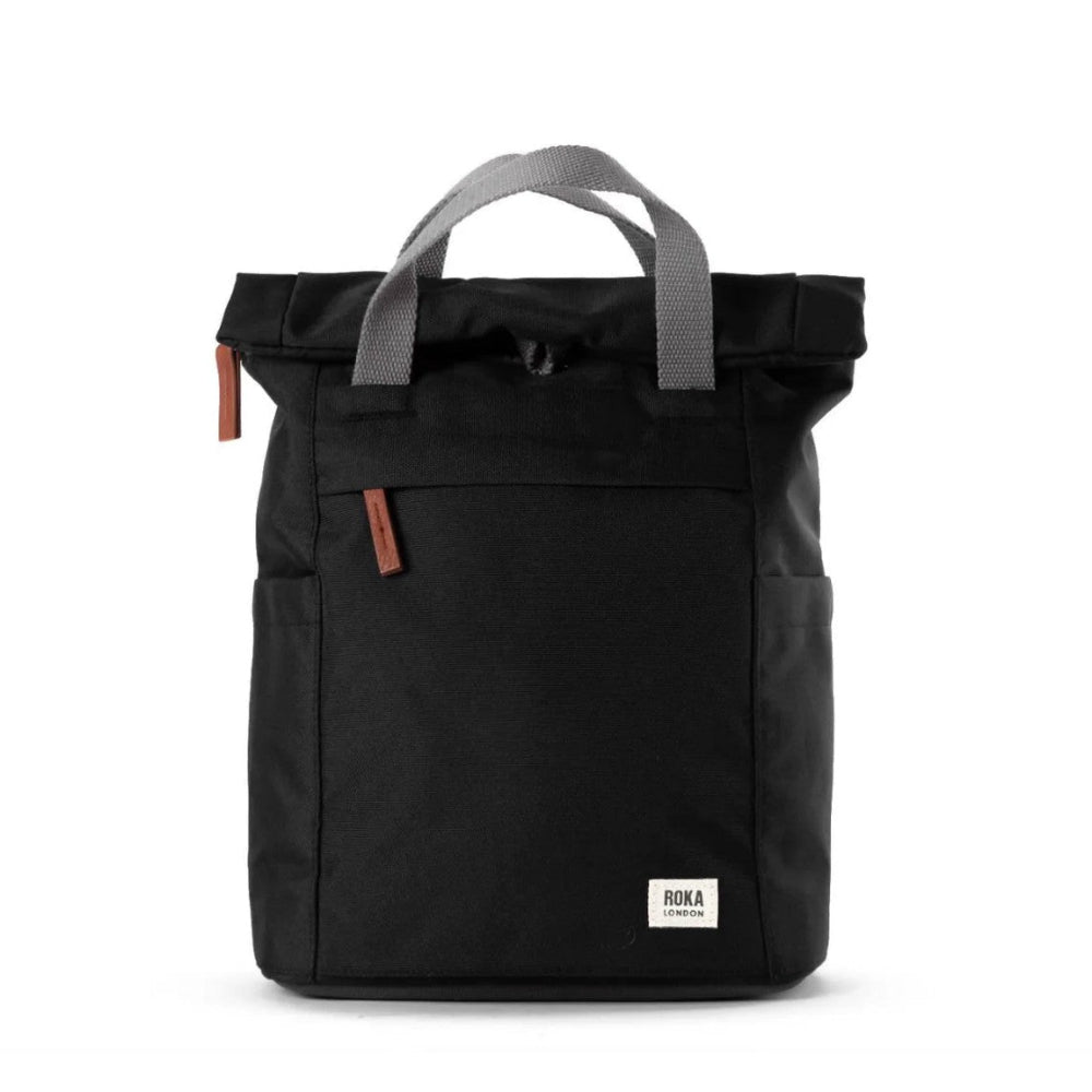 Roka Finchley A Recycled Canvas Small Backpacks Ash Black