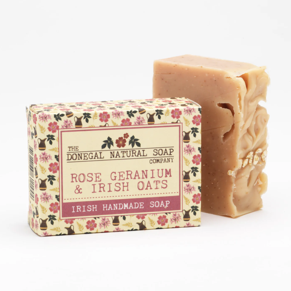 Donegal Natural Soap - Rose Geranium & Irish Oats Soap Bar 100g