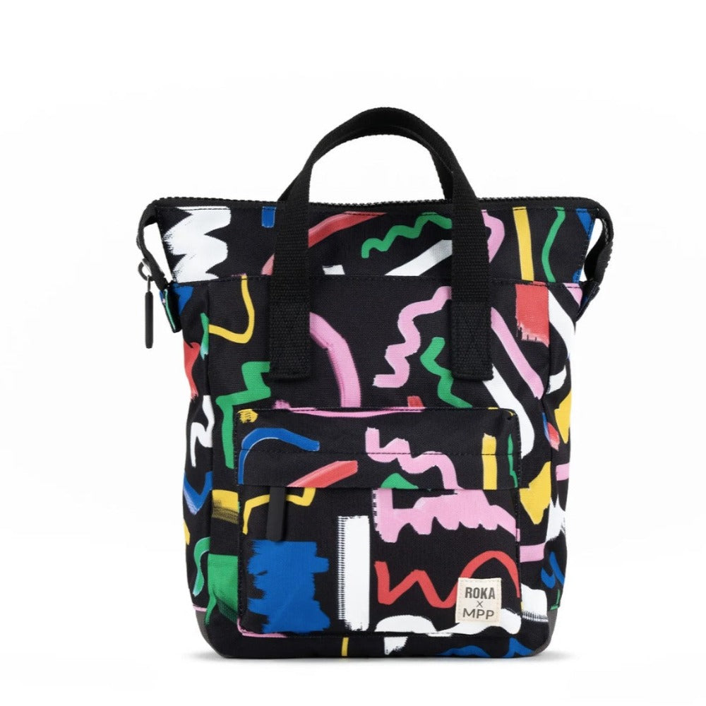 Roka bantry b sustainable canvas material travel bag Scribble Print