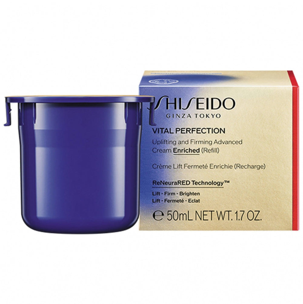 Shiseido Vital Perfection cream container and packaging on a white background