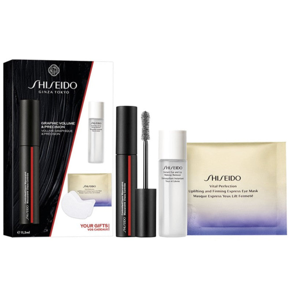 Shiseido gift set including mascara, toner and eye mask