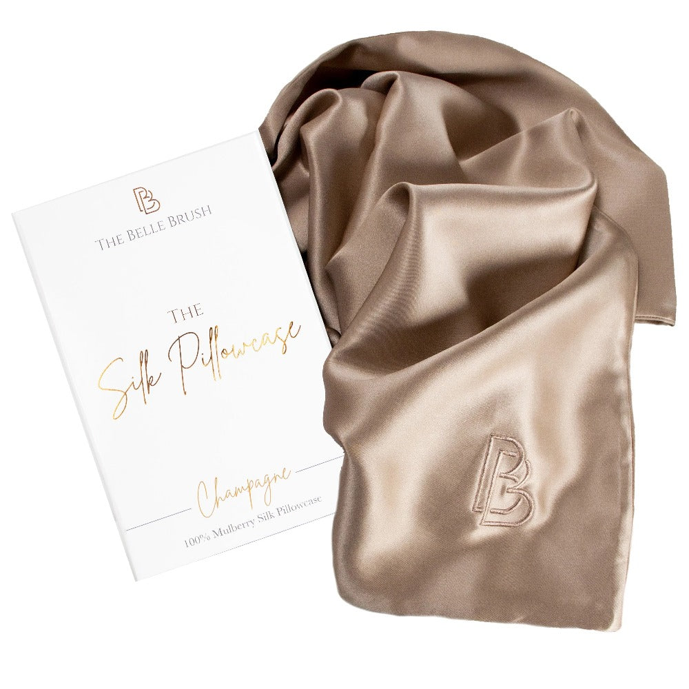 The Belle Brush - 100% Silk Pillowcase champagne