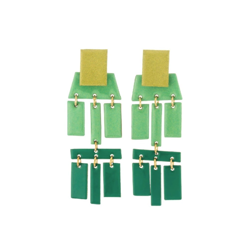 Sibilia Avocado Mix Space Invaders Large Earrings