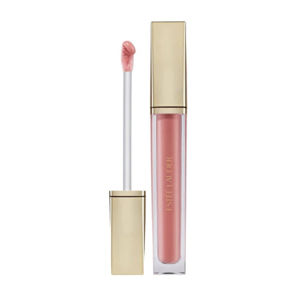 Estée Lauder lip gloss with applicator on a white background