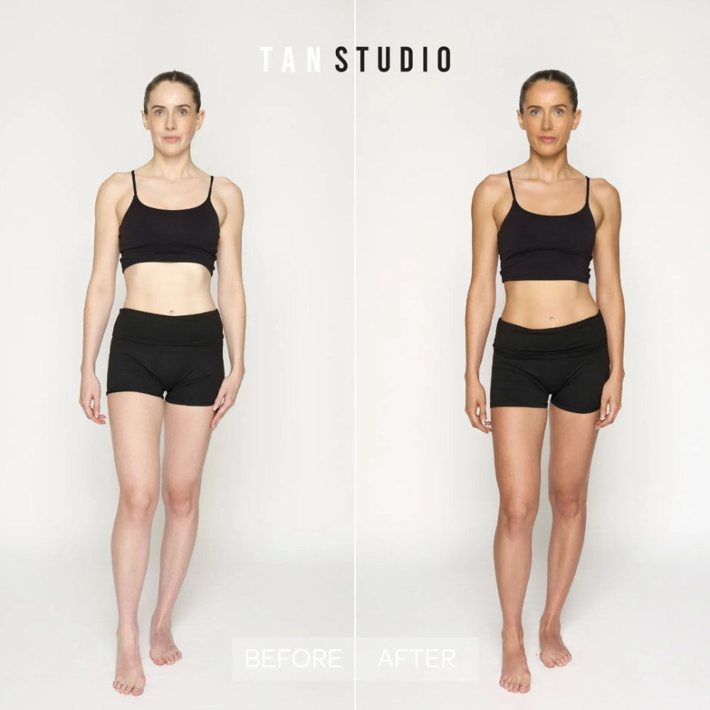 BPerfect Tan Studio Tanning Mousse Medium-Dark Model Comparison