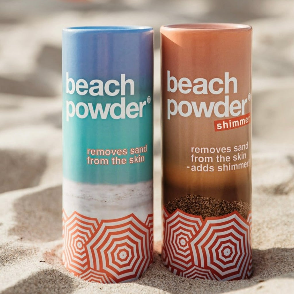 Beach Powder Removes Sand Summer plain and shimmer