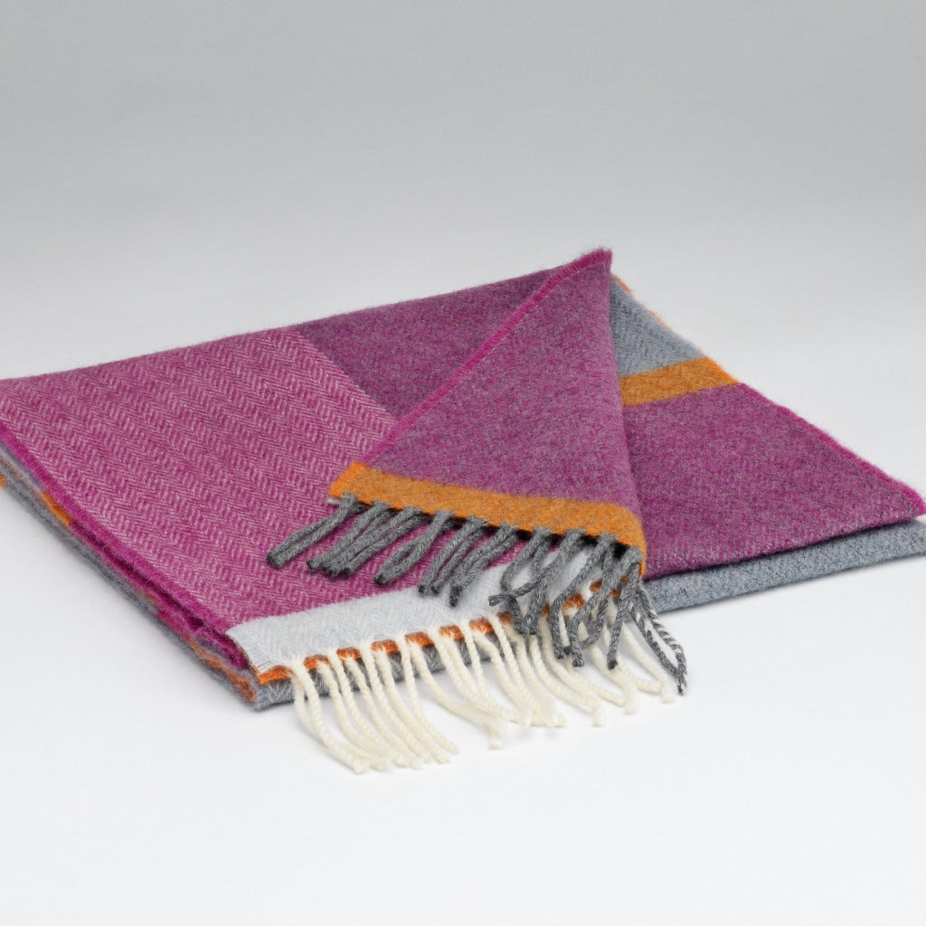 McNutt of donegal scarves pink orange grey and white scarf - christmas gift idea