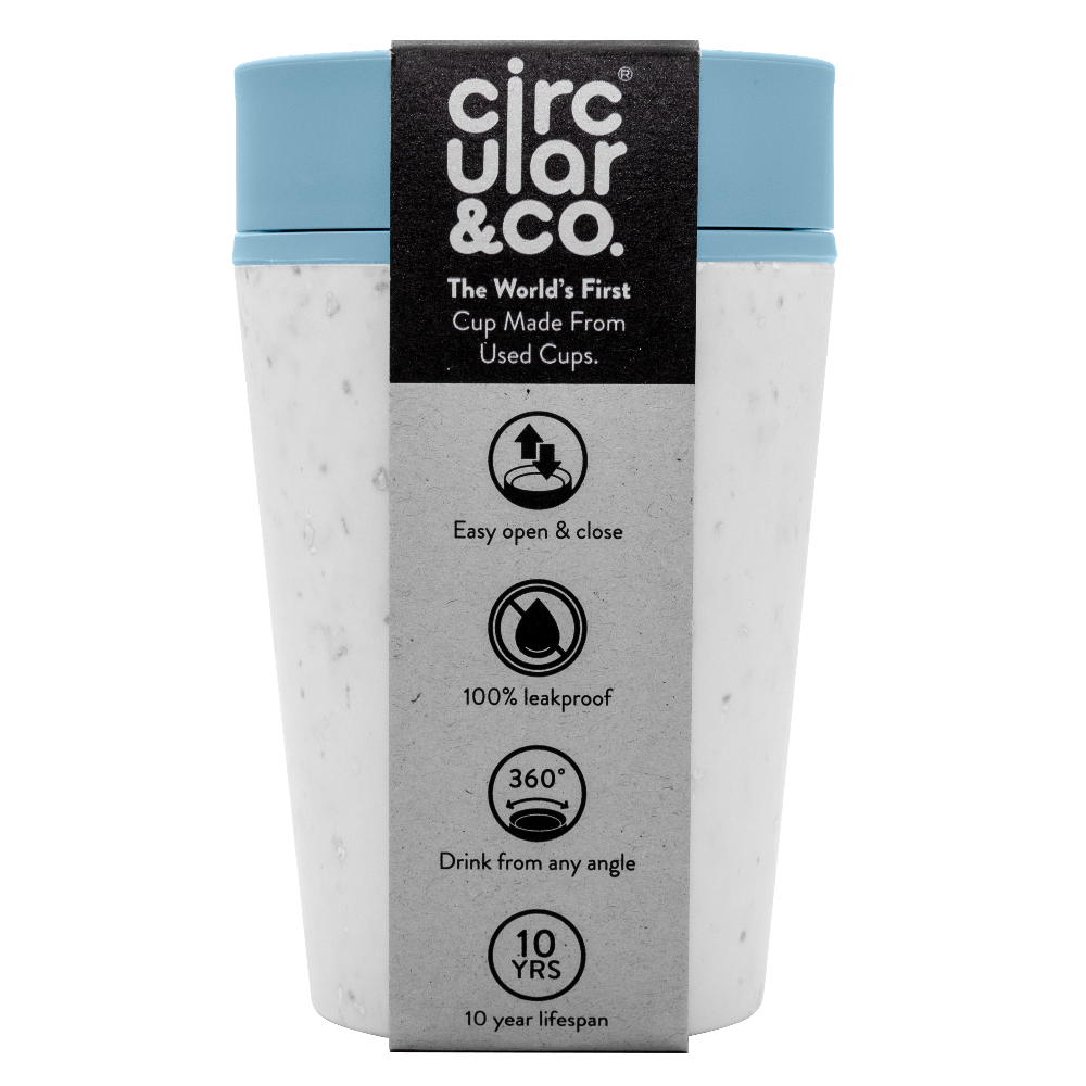 Circular & Co. - Reusable Cups 8oz Made From Cups cream & blue
