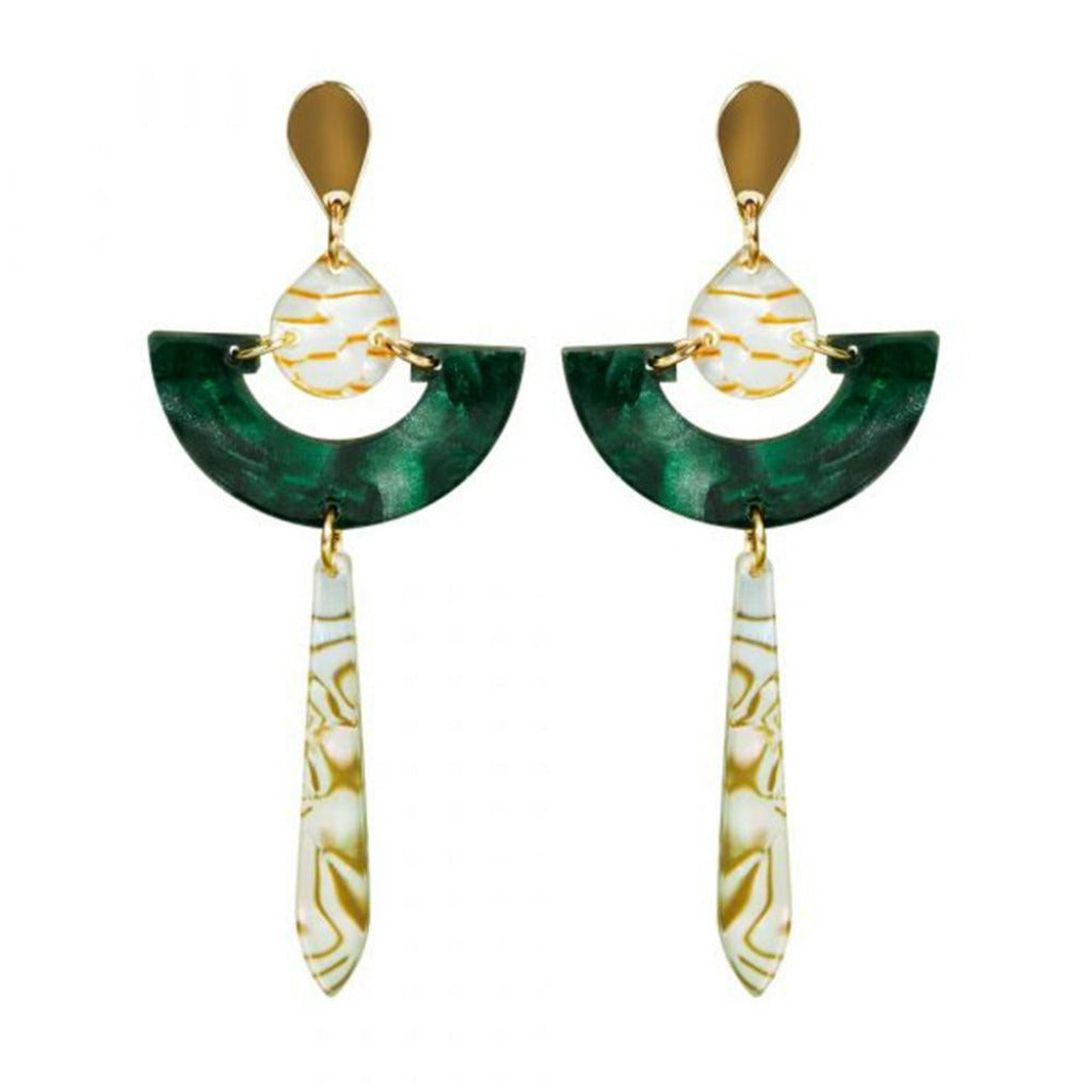 Toolally emerald and green daphnes style earrings