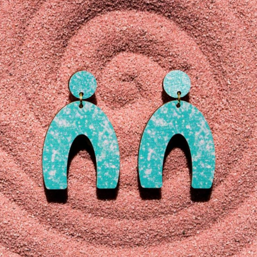 Ishbel Watson - Dappled Arch Earrings mint green