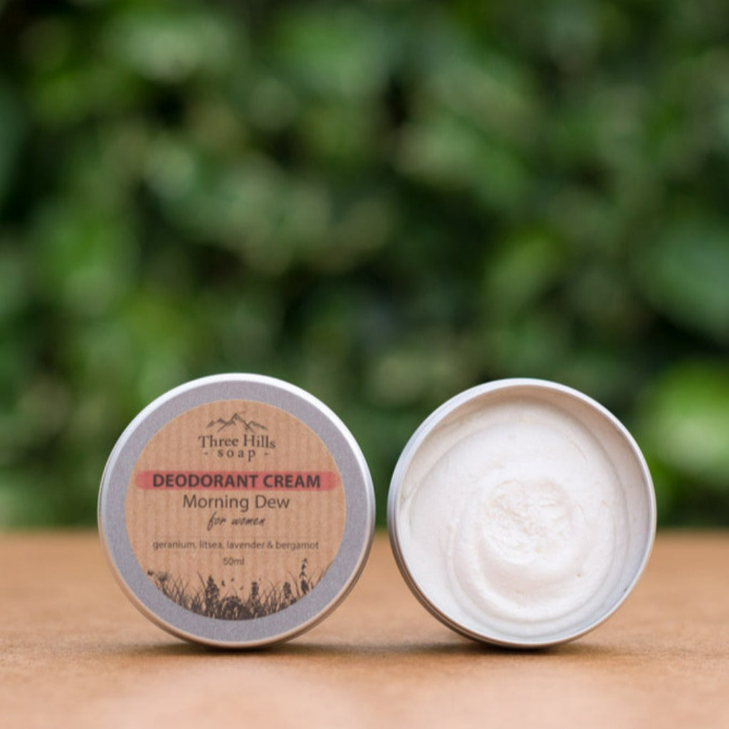 three hills soap deodorant cream morning dew for women